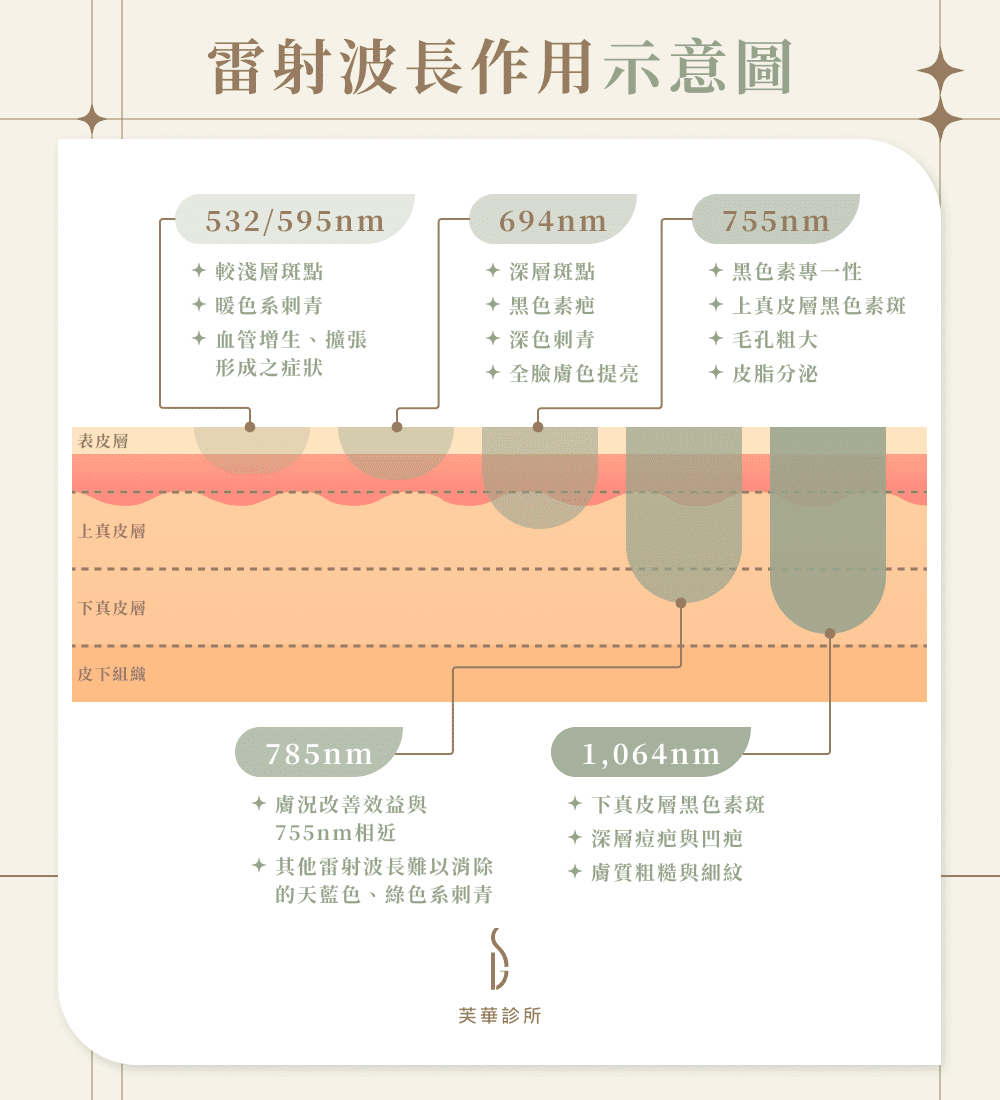 雷射波長作用示意圖