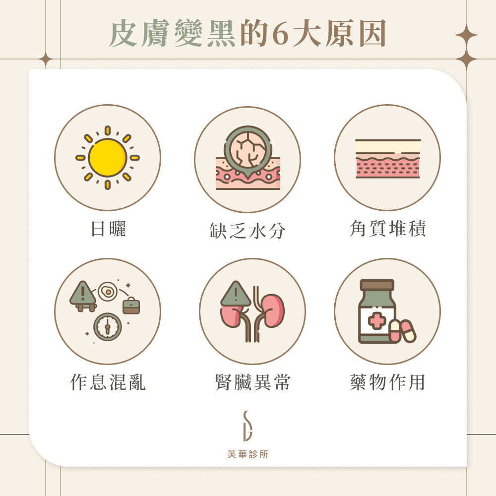 皮膚變黑的6大原因